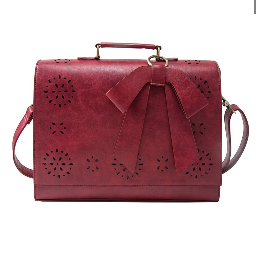 Faux leather briefcase